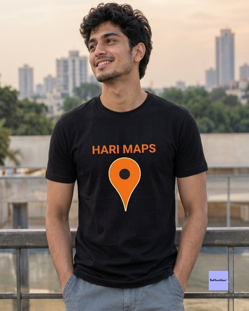 Hari Maps Location Pin Tee - black edition photo 1