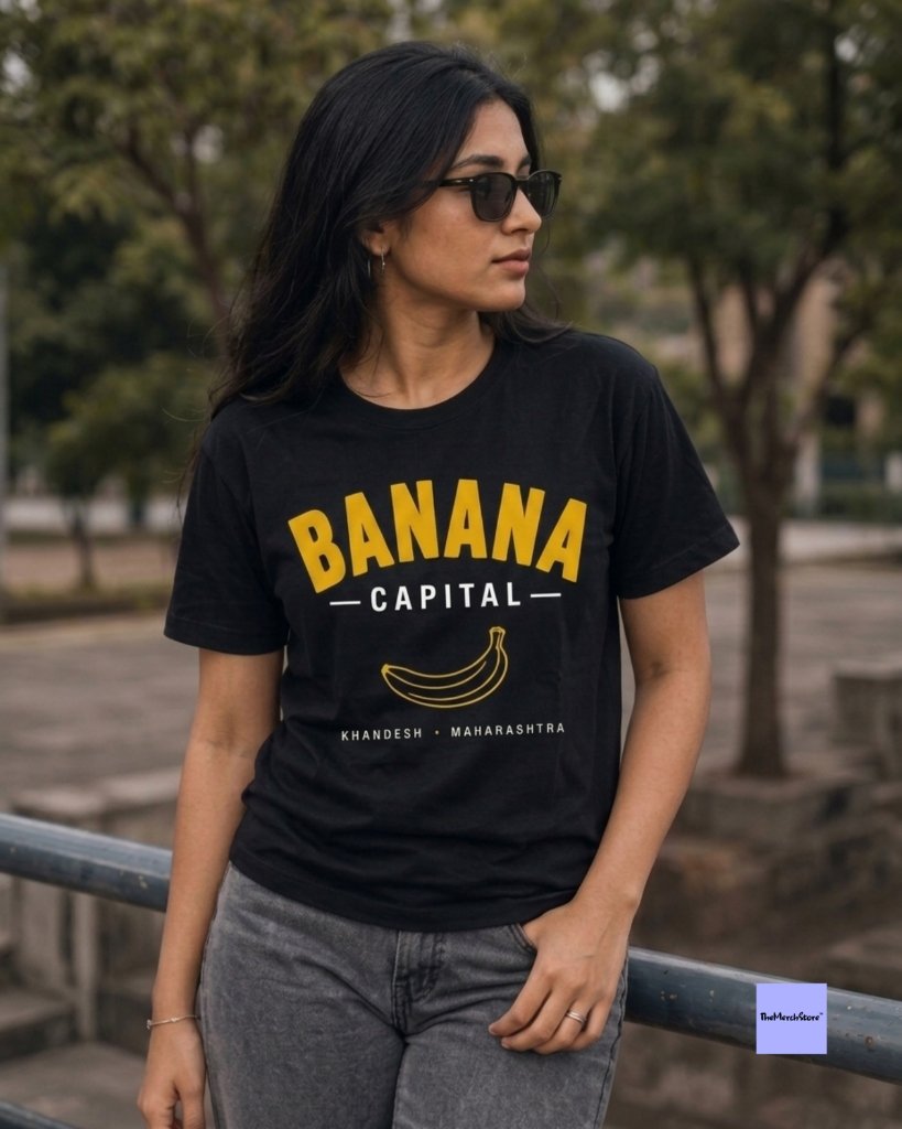 Banana Capital Khandesh Women Tee - black edition photo 1