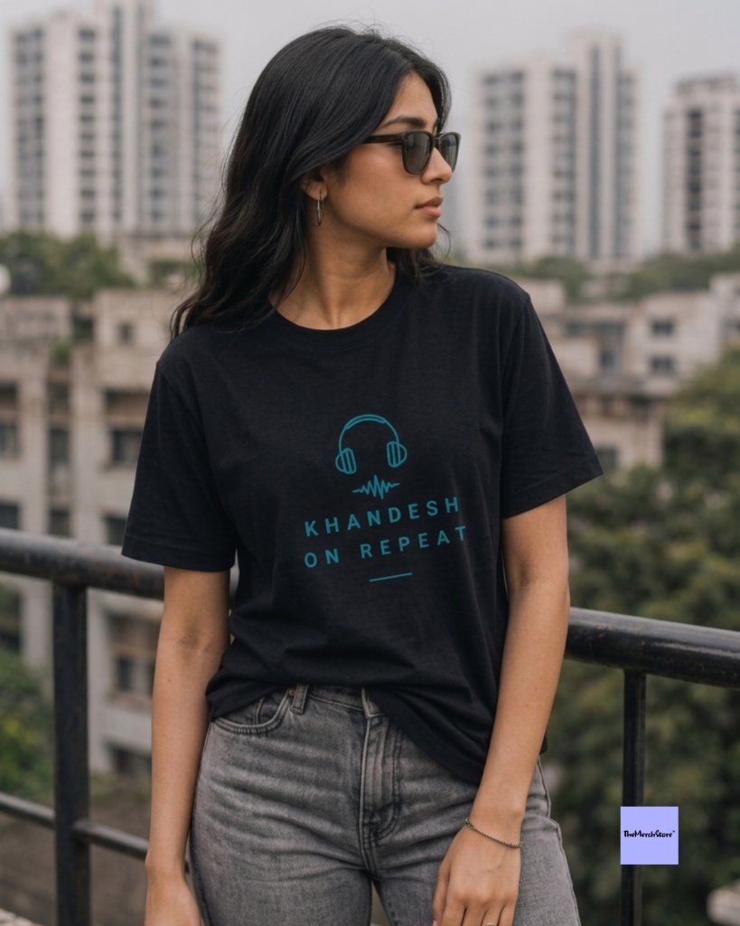 Khandesh On Repeat Women Tee - black edition photo 1