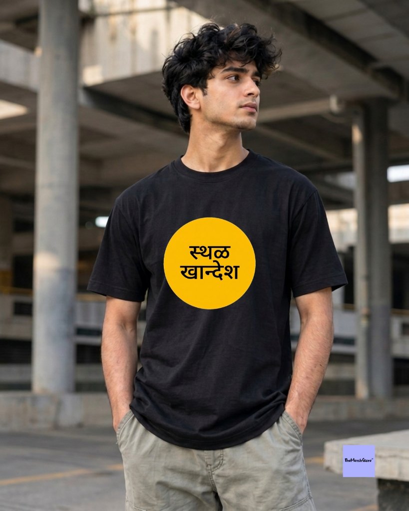 Sthal Khandesh Circle Men Tee - black edition photo 1