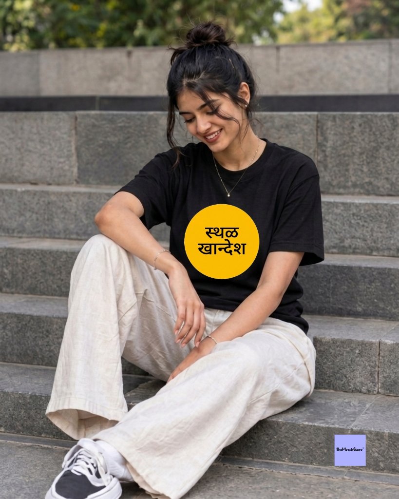 Sthal Khandesh Circle Women Tee - black edition photo 1
