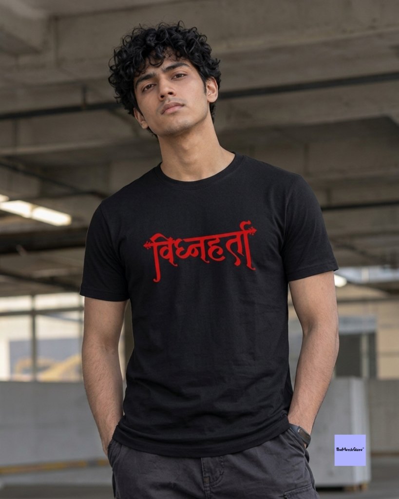 Vighnaharta Sacred Devanagari Tee - black edition photo 1
